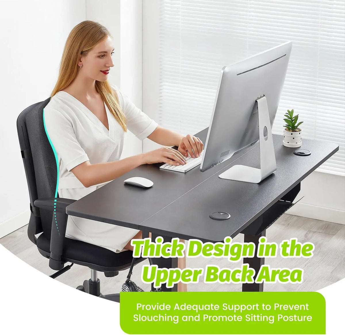 Lumbar Support Pillow Full-Back Memory Foam Breathable Mesh