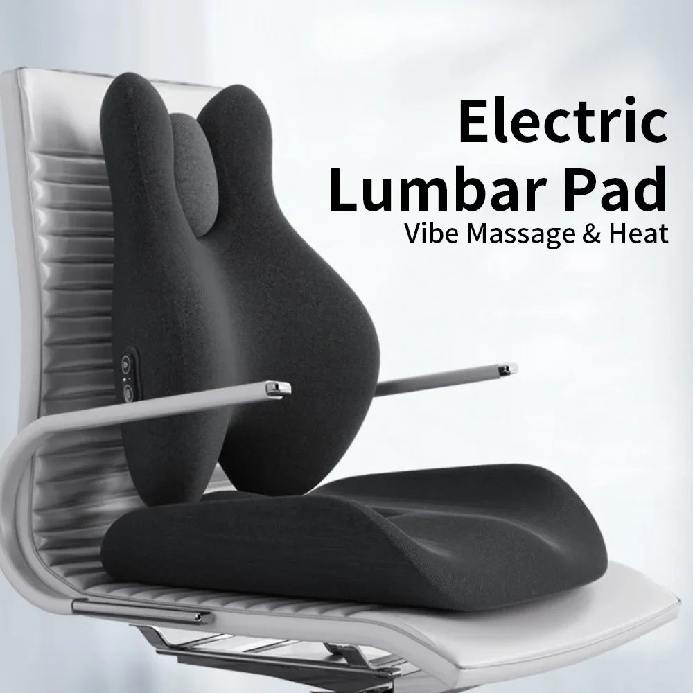 Lumbar Support Pillow Memory Foam Heat & Vibration Massage