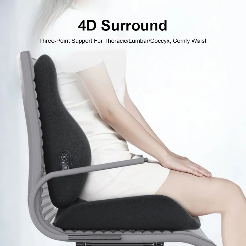 Lumbar Support Pillow Memory Foam Heat & Vibration Massage
