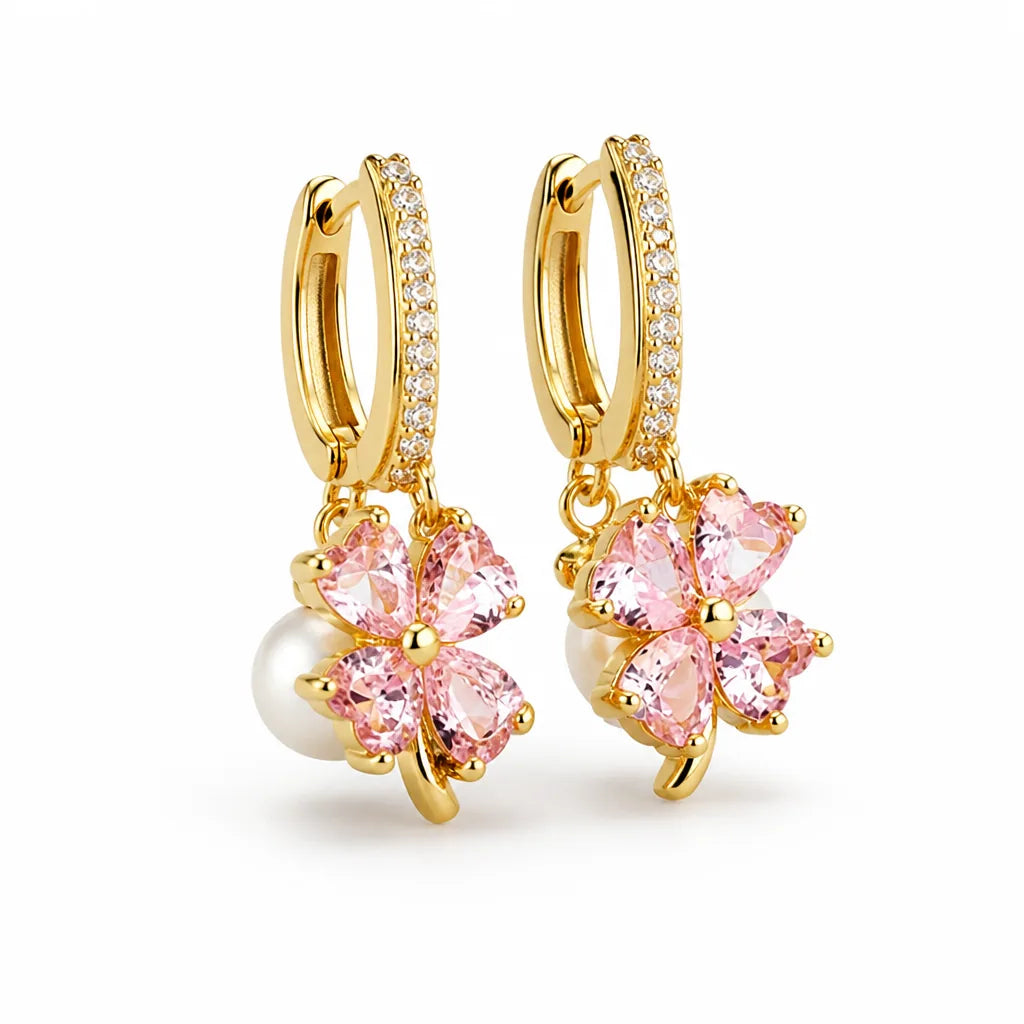 Lymphatic Drainage Earring Magnetic Therapy & Germanium Gemstone Accent