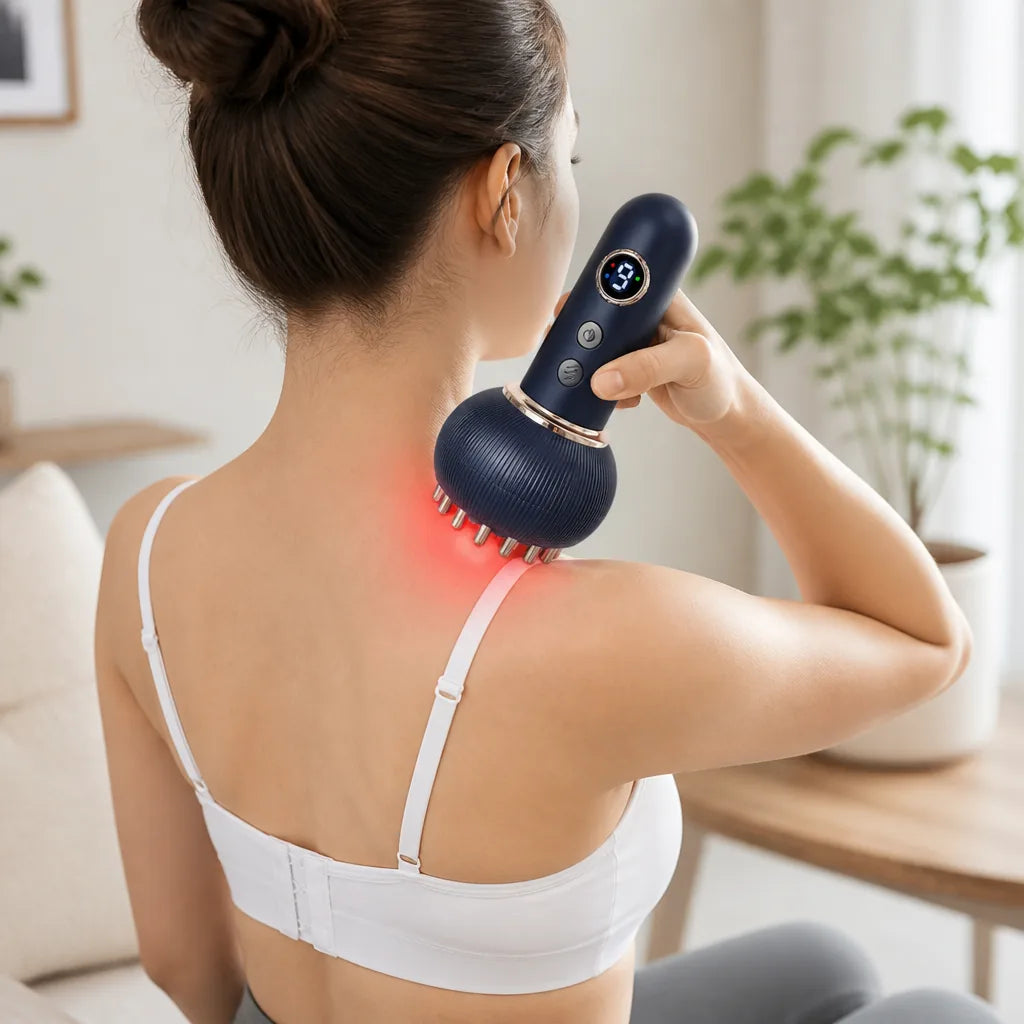 Lymphatic Massager Heat & Vibration Stainless Steel Heads