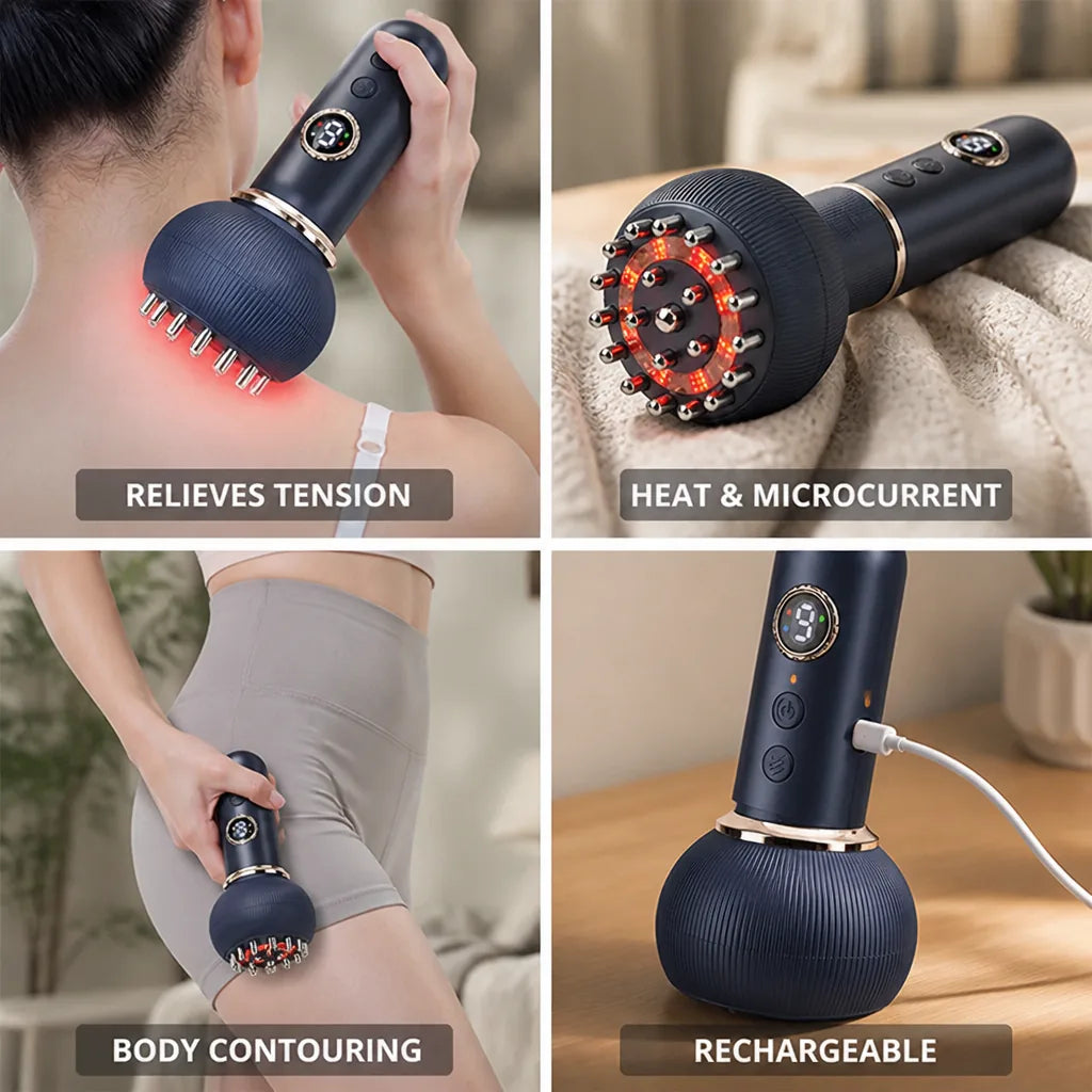 Lymphatic Massager Heat & Vibration Stainless Steel Heads