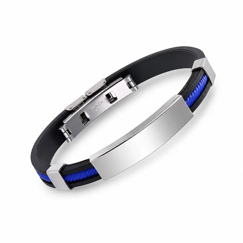 Magnetic Bracelet Stainless Steel & Silicone Double Safety Clasp