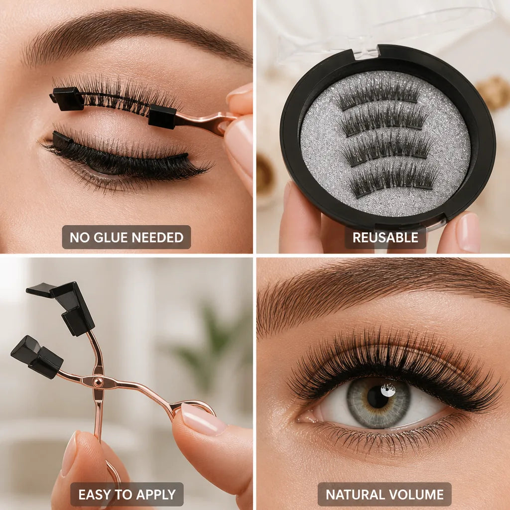 Magnetic Eyelashes 3D Volume No Glue Reusable