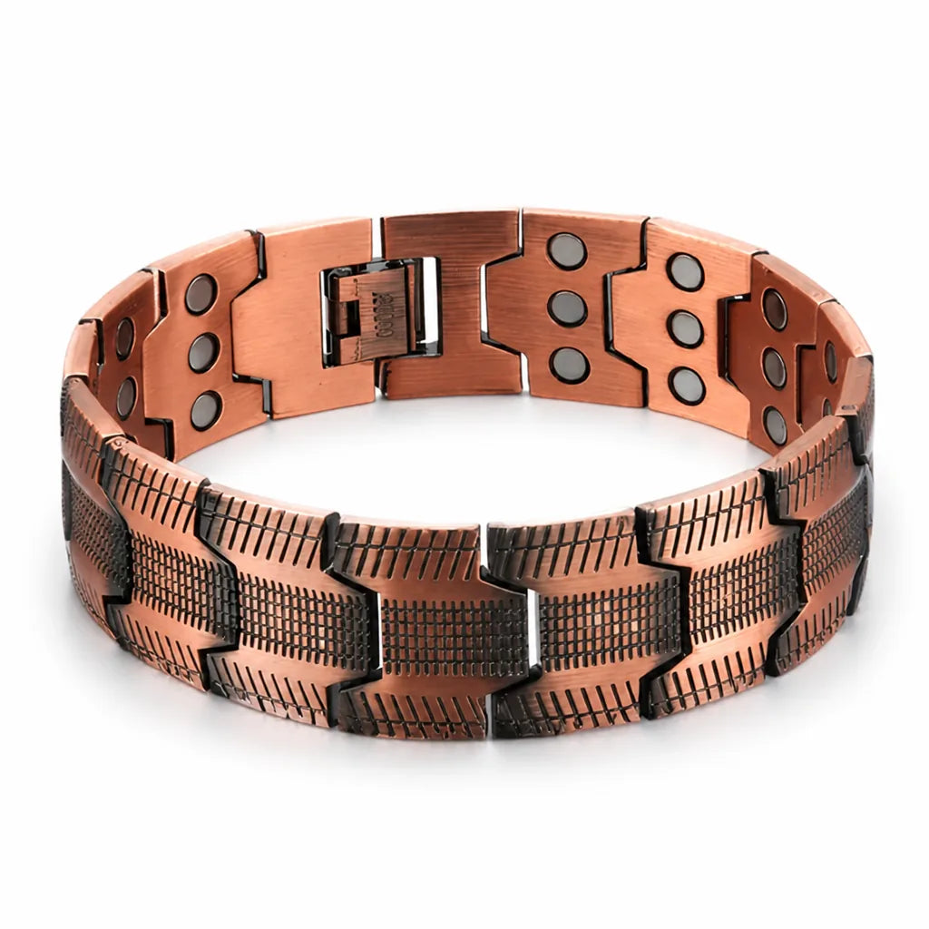 Magnetic Therapy Bracelet Beaded Bronze & Black