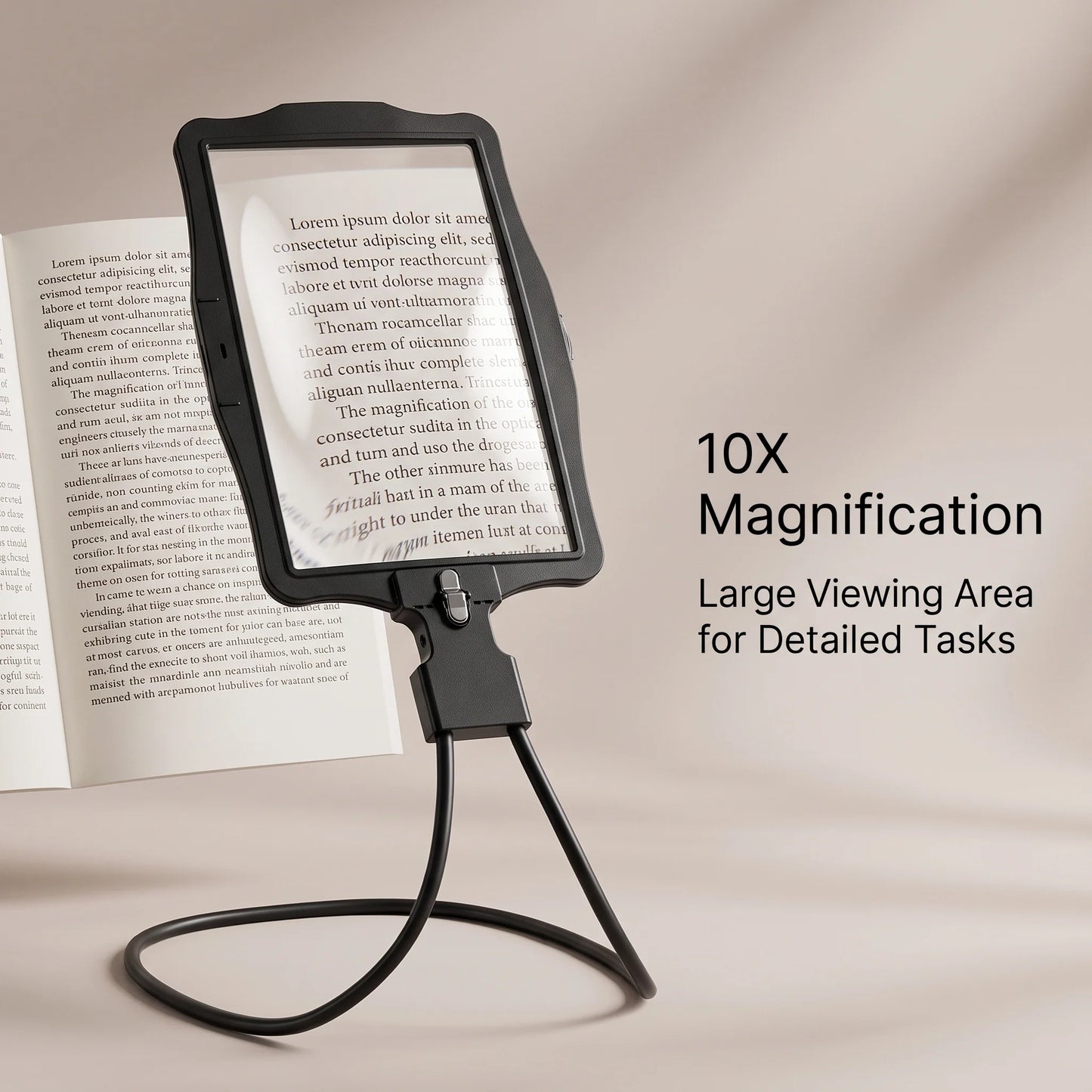 Magnifying Glass Hands-Free 10X 50-LED Gooseneck