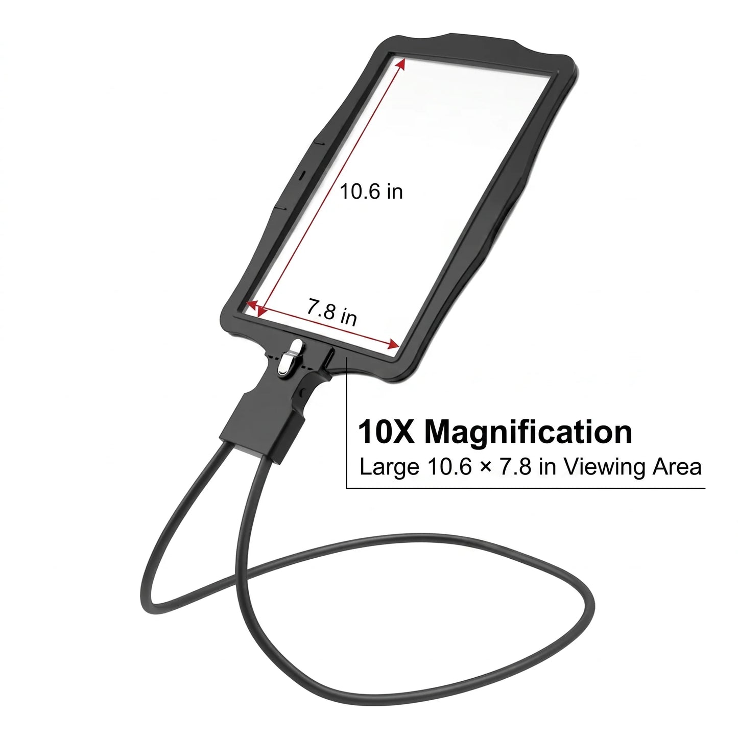 Magnifying Glass Hands-Free 10X 50-LED Gooseneck