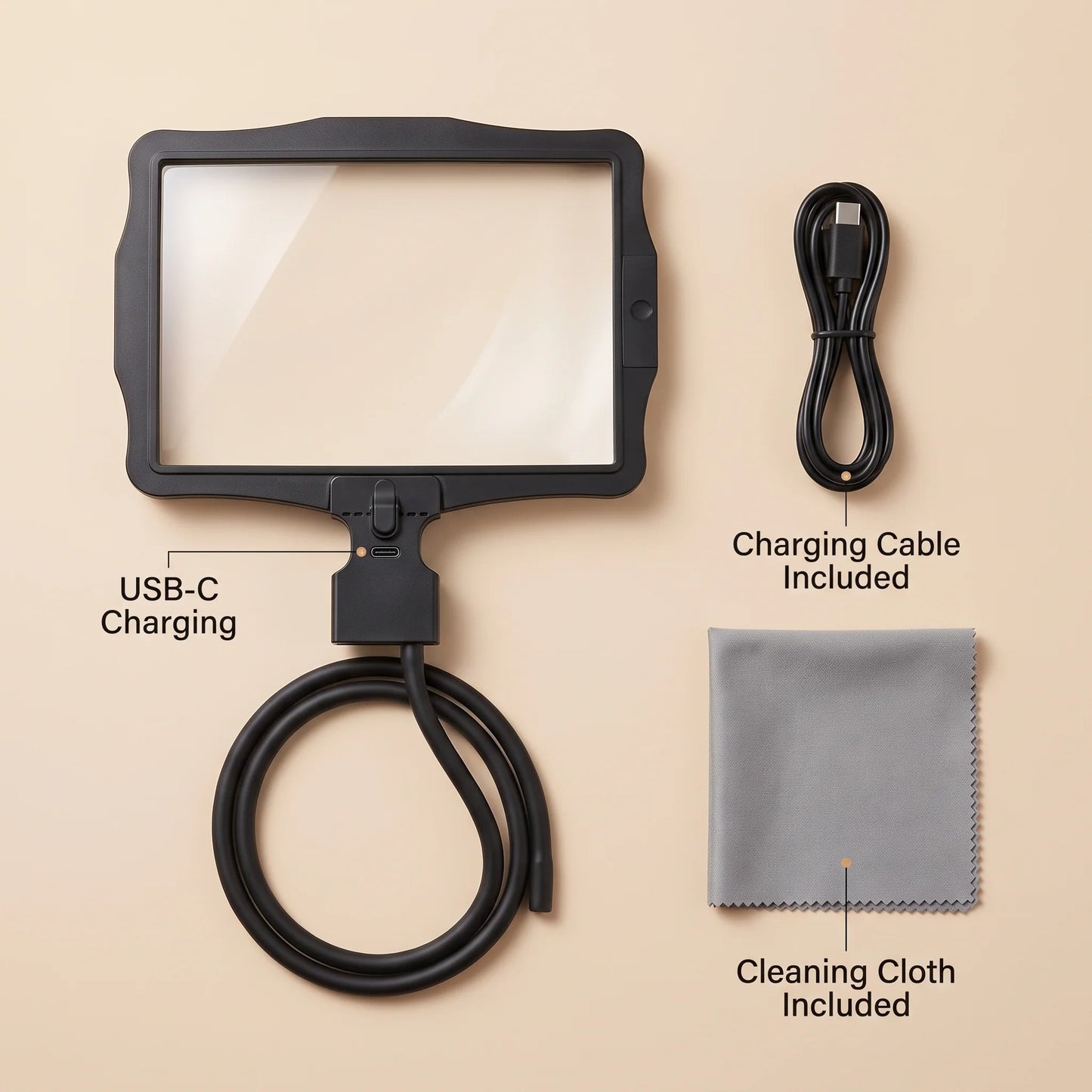 Magnifying Glass Hands-Free 10X 50-LED Gooseneck