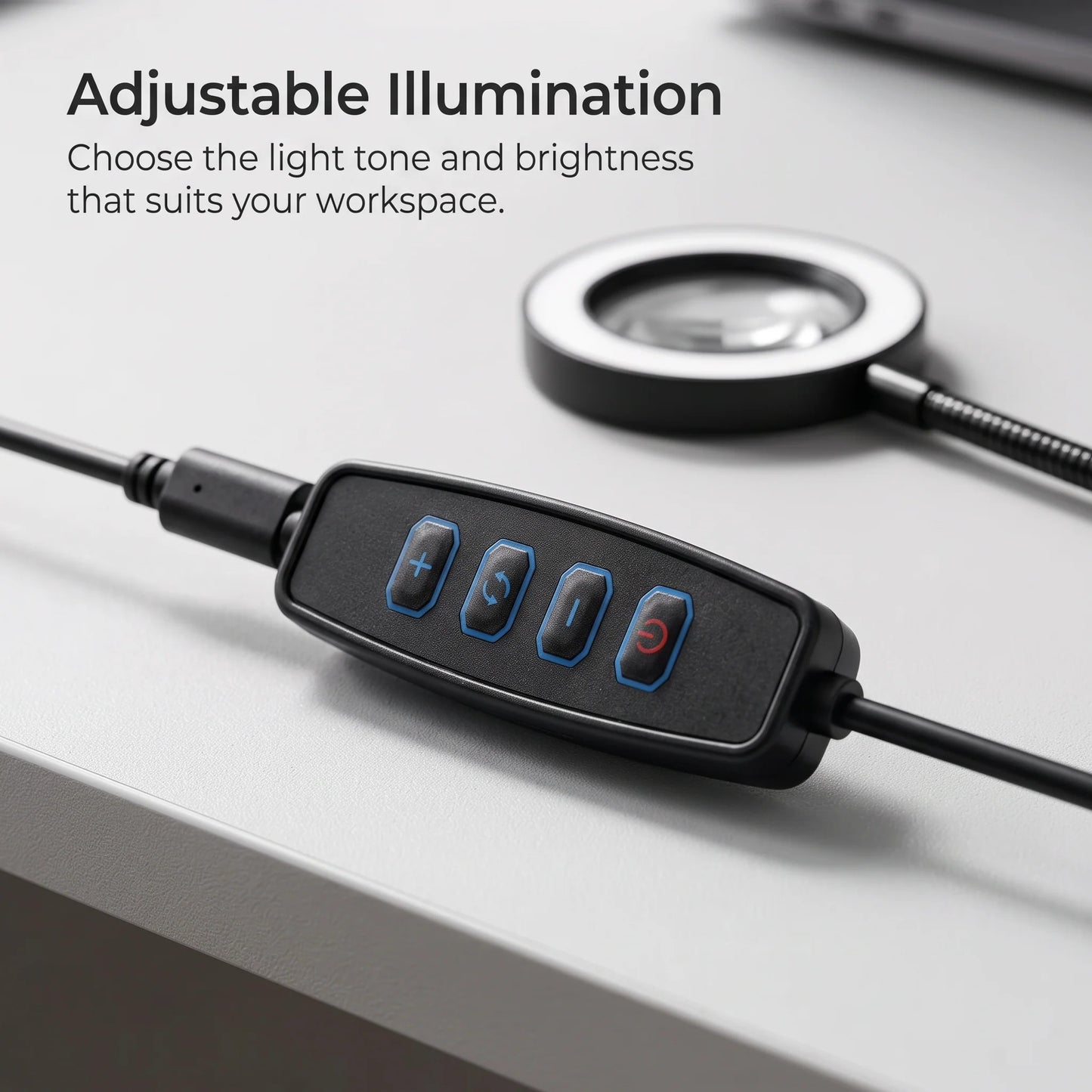 Magnifying Lamp Flexible Clamp LED Adjustable Brightness