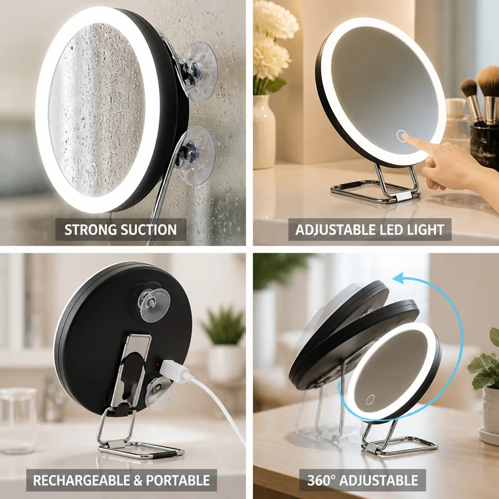 Magnifying Makeup Mirror Adjustable LED Up To 30X
