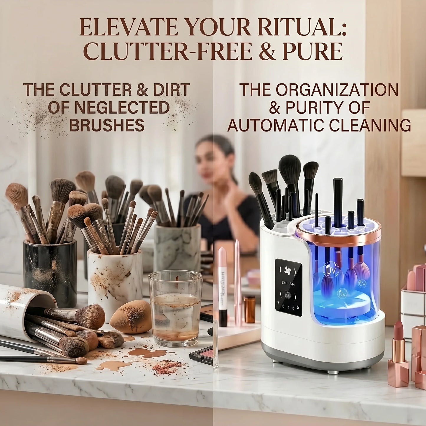 Makeup Brush Cleaner & Dryer Automatic USB-Powered