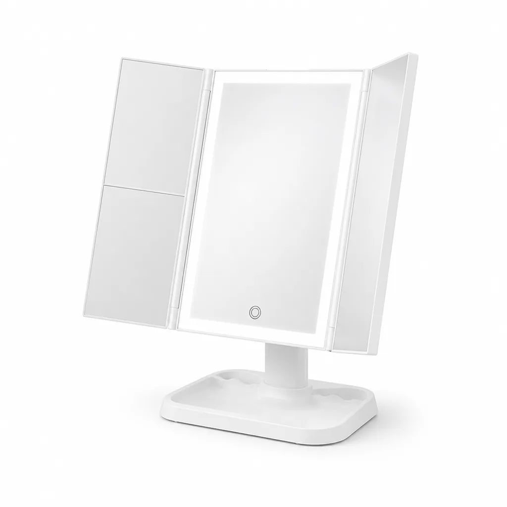 Makeup Mirror 3-Panel LED Panoramic Smart Touch