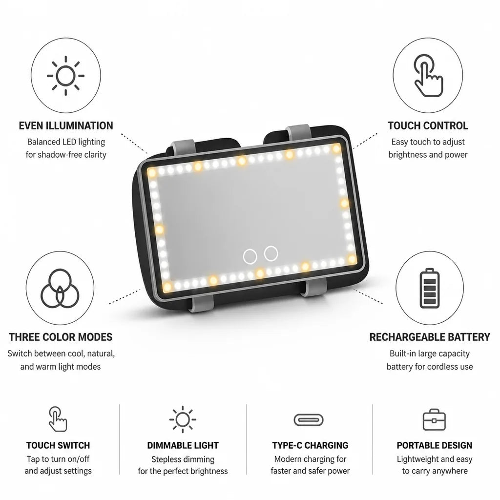 Makeup Mirror LED Dimmable Touch Control