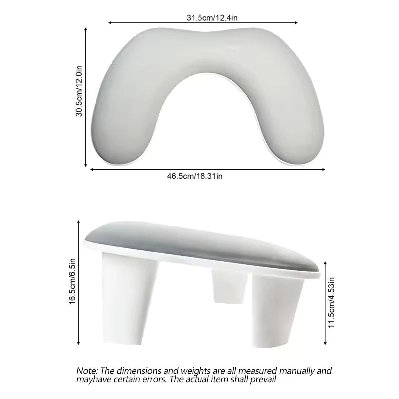 Manicure Arm Rest Ergonomic Memory Foam Faux Leather