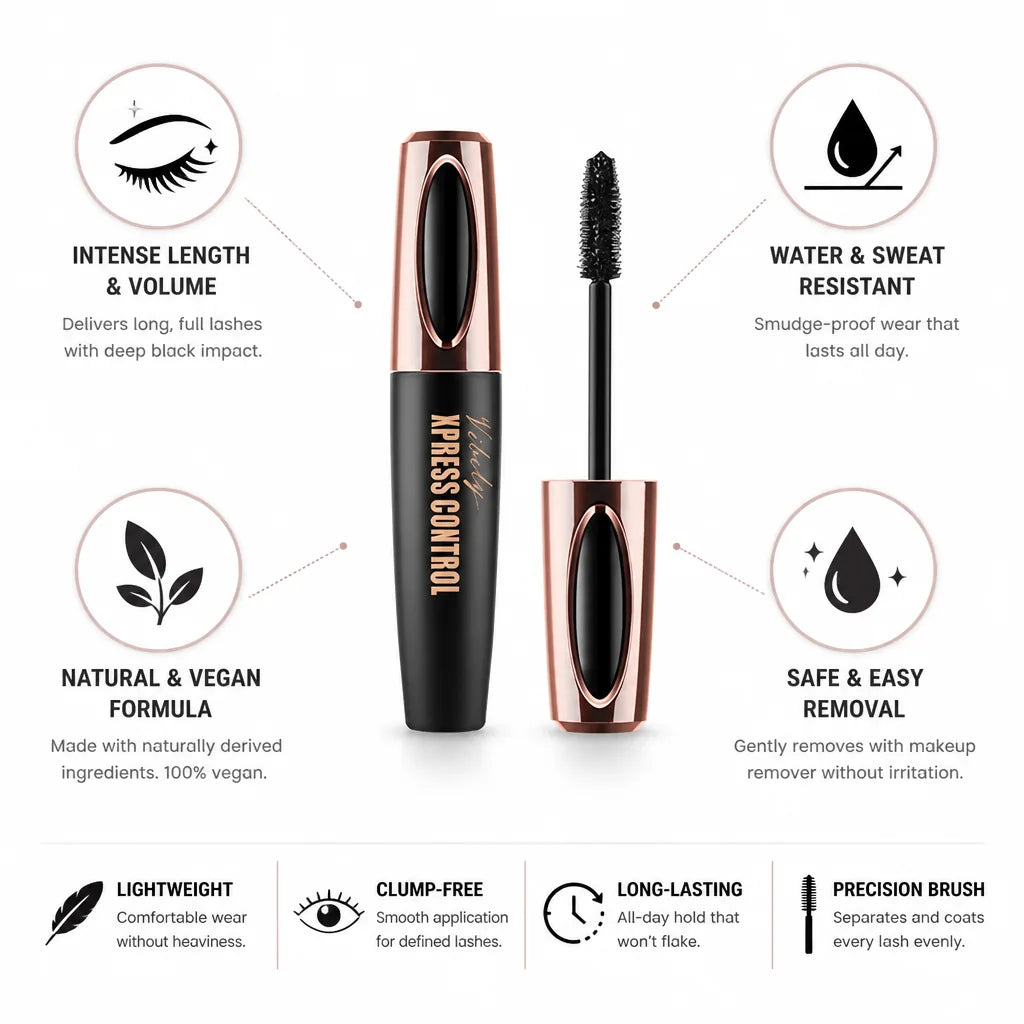 Mascara 4D Silk Fiber Vegan Water & Sweat-Repellent