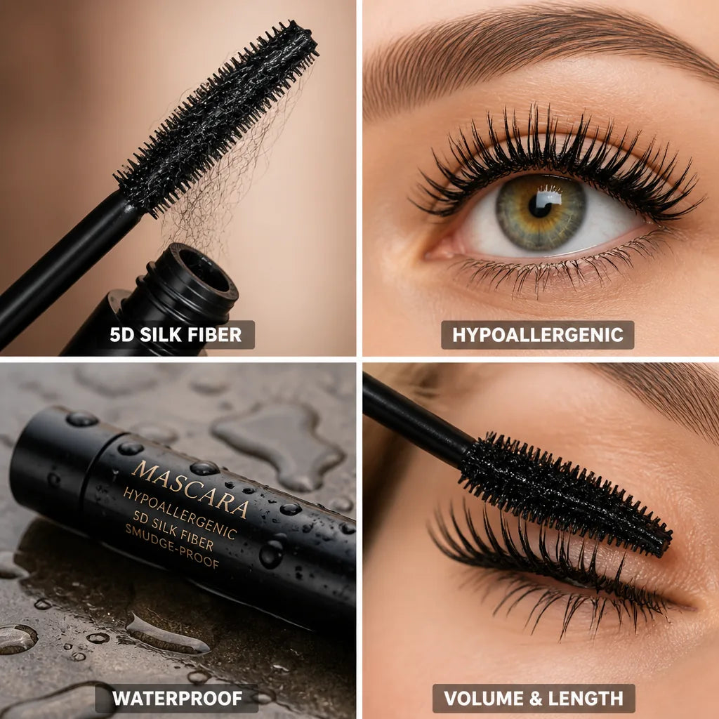 Mascara Hypoallergenic 5D Silk Fiber Smudge-Proof
