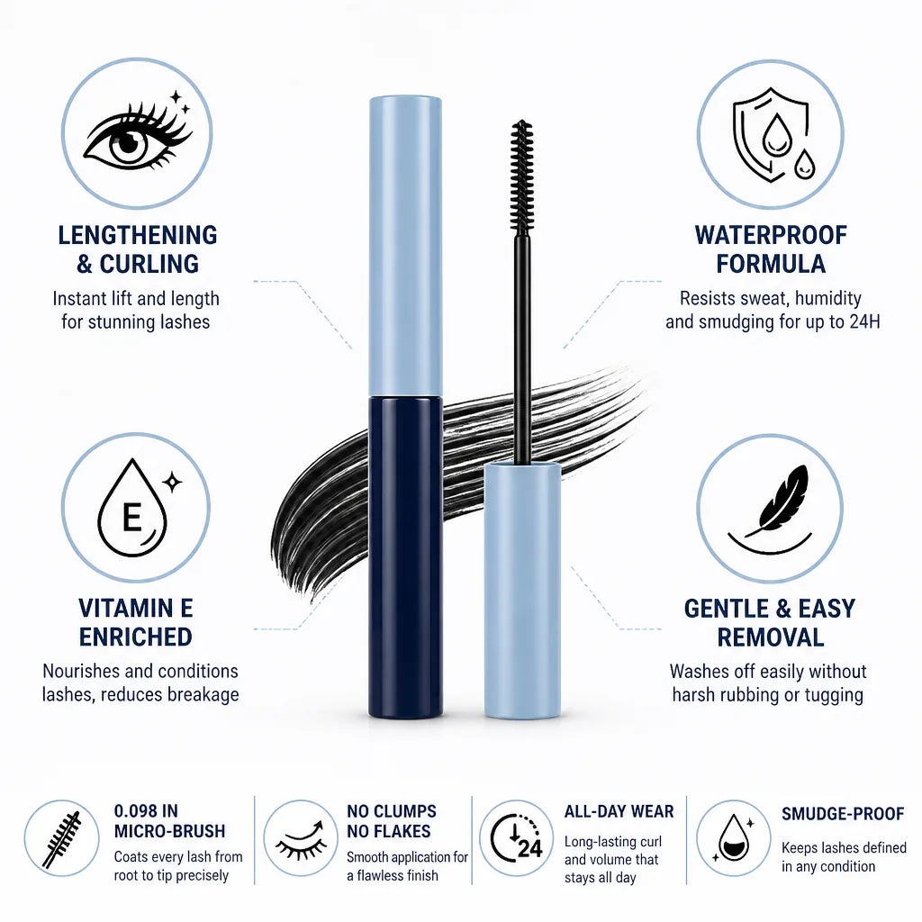 Mascara Lengthening & Curling Waterproof Vitamin E