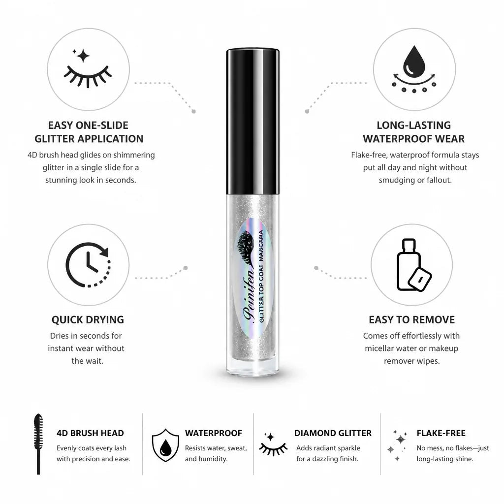 Mascara Topcoat Diamond Glitter Waterproof & Flake-Free