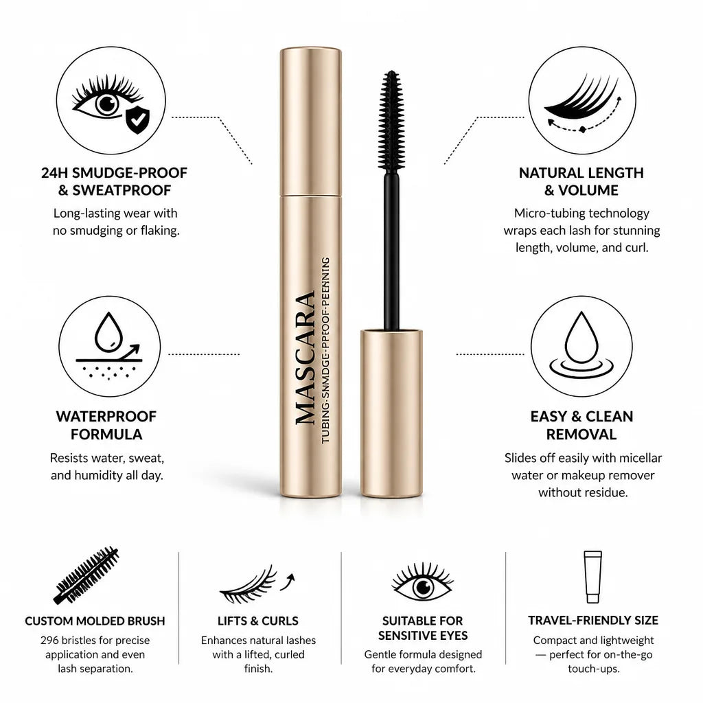 Mascara Tubing Smudge-Proof Lengthening