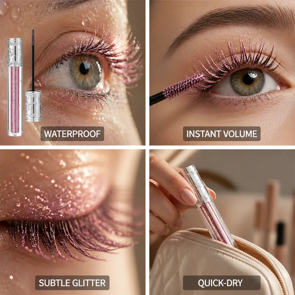 Mascara Waterproof Quick-Dry Subtle Glitter