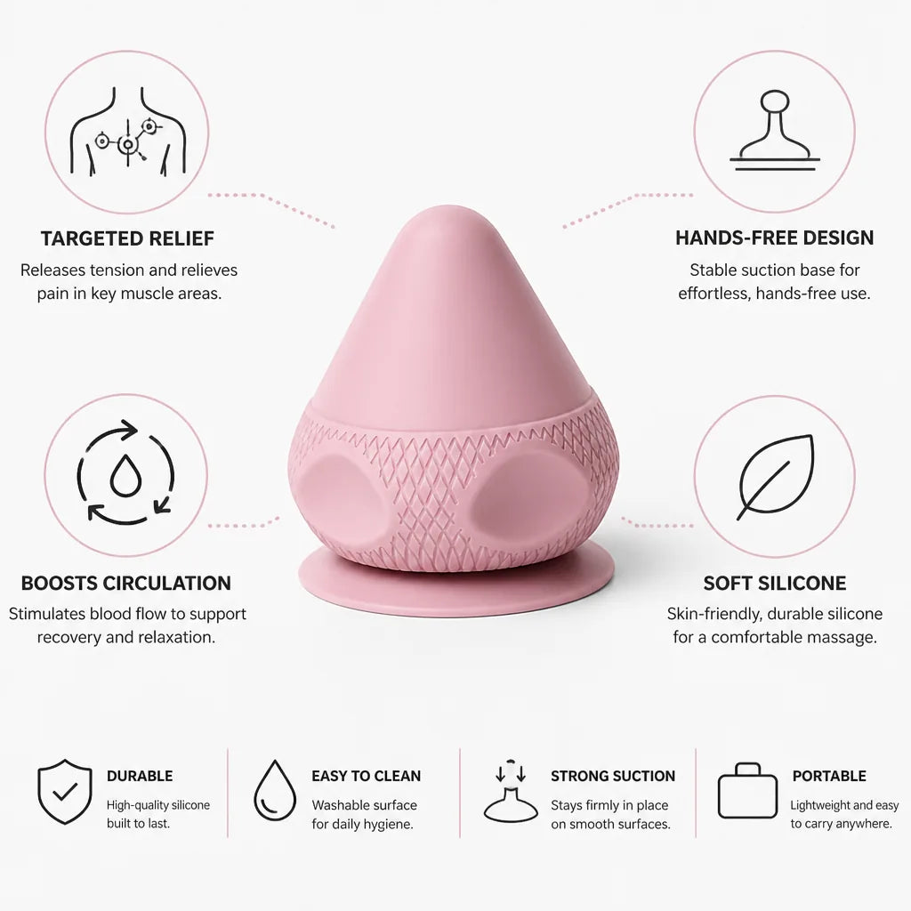 Massage Ball Silicone Hands-Free Suction Base