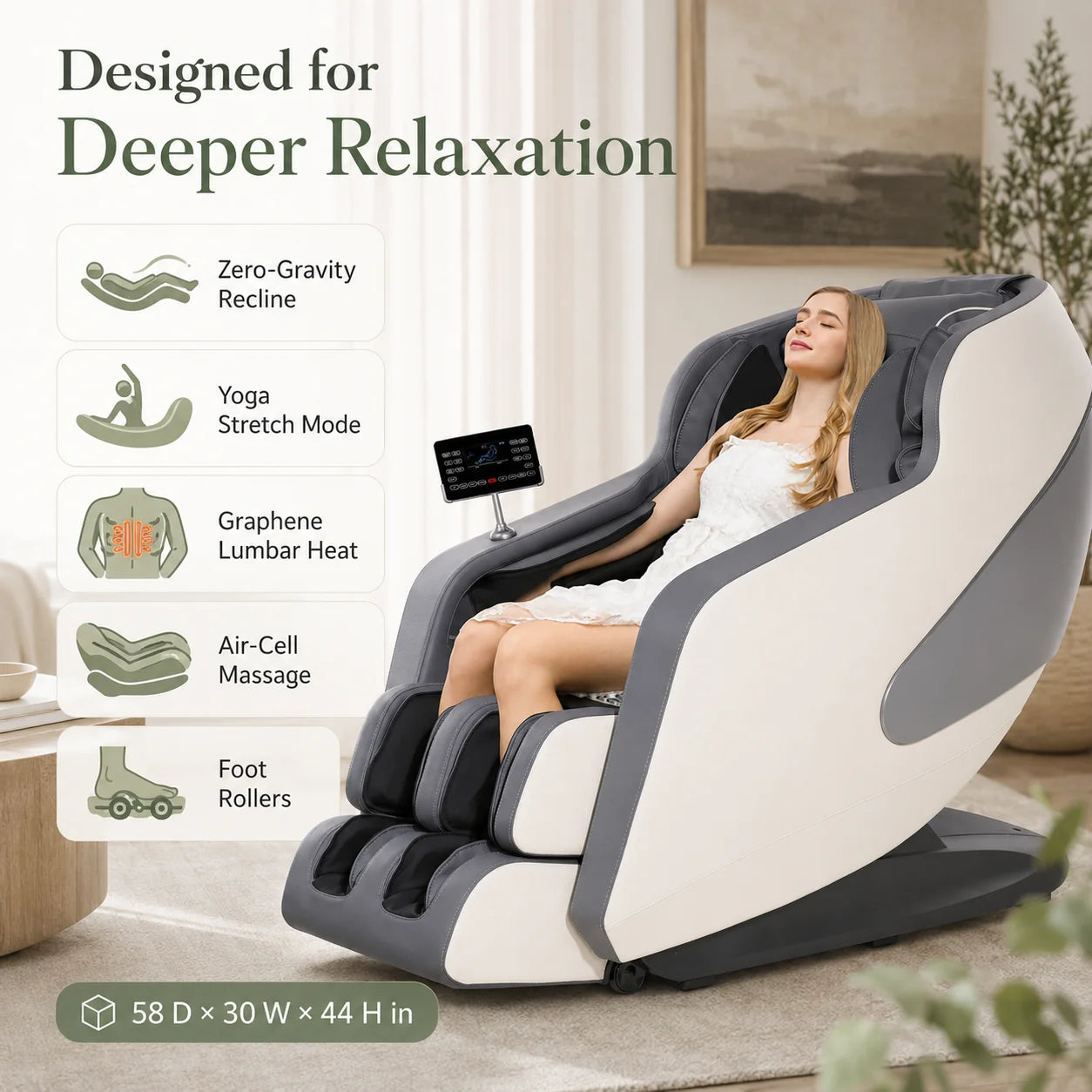 Massage Chair 4D 57-Inch SL Track