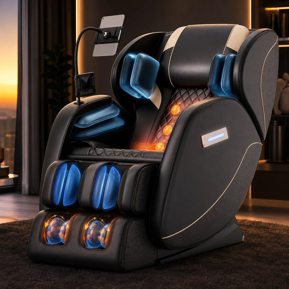 Massage Chair Zero Gravity 24 Airbag Compression Foot Rollers