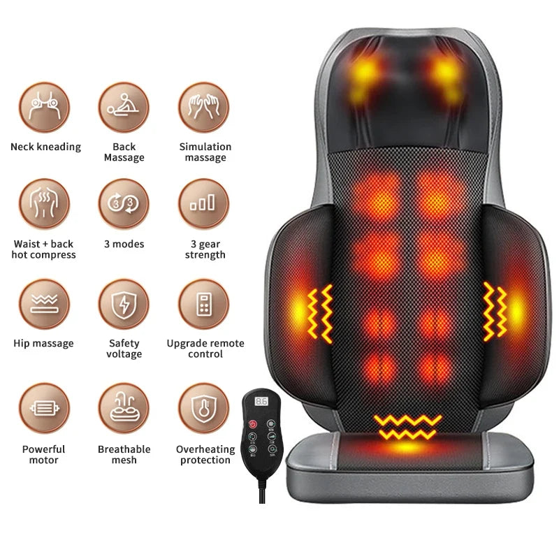 Massage Cushion 8D Deep Kneading Heat & Vibration