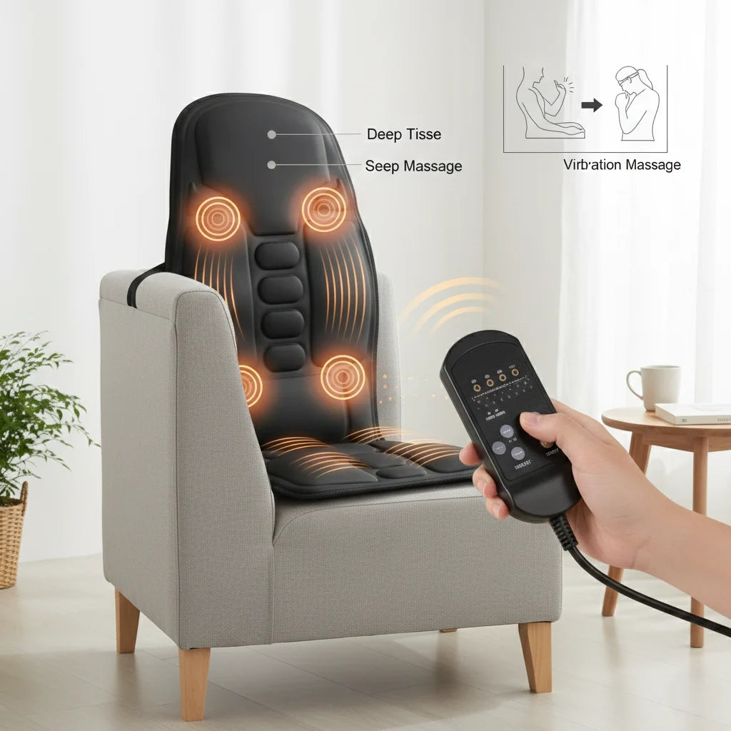 Massage Cushion Targeted Relief & Heat Therapy Dual Plug