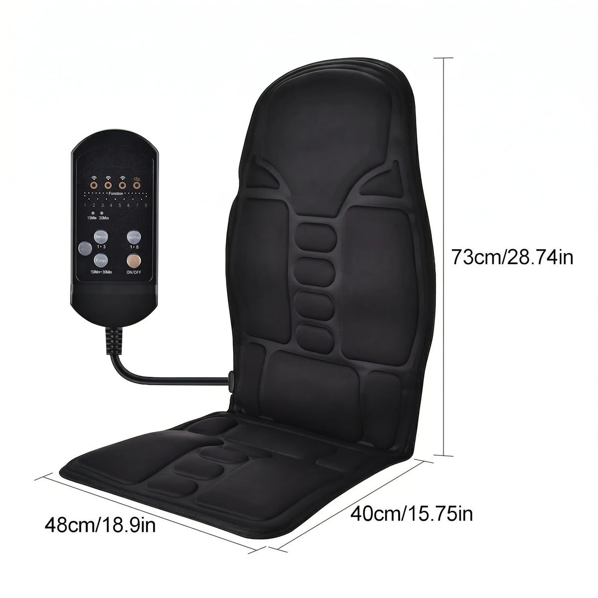 Massage Cushion Targeted Relief & Heat Therapy Dual Plug