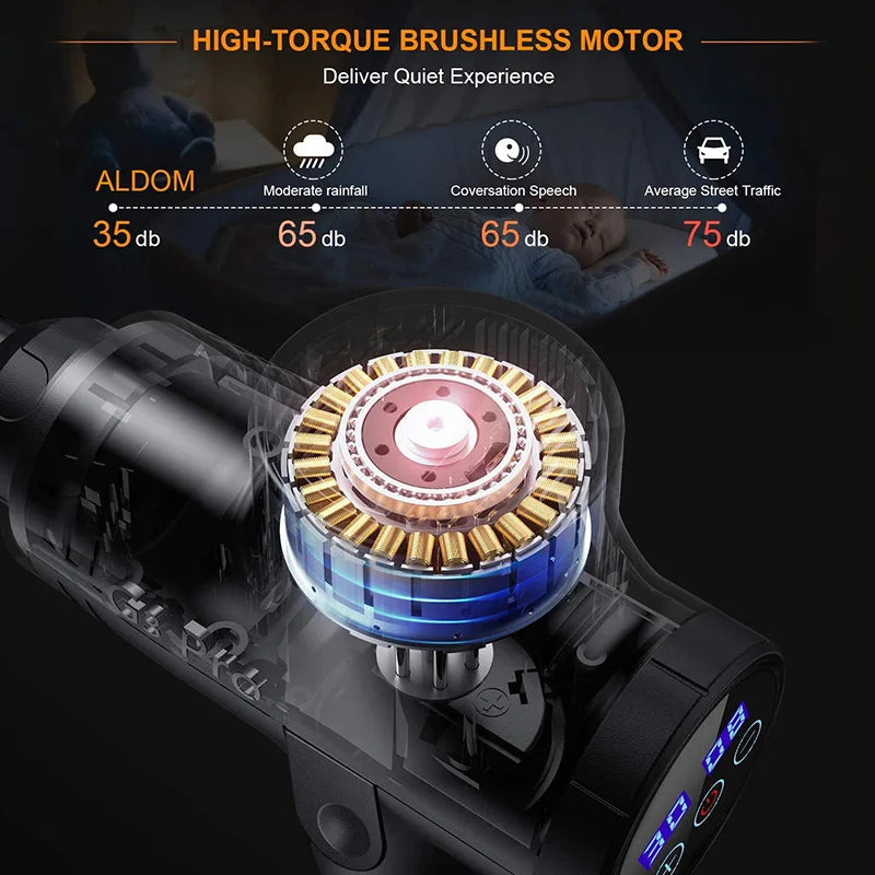 Massage Gun Deep Tissue 30 Speeds Quiet Brushless Motor