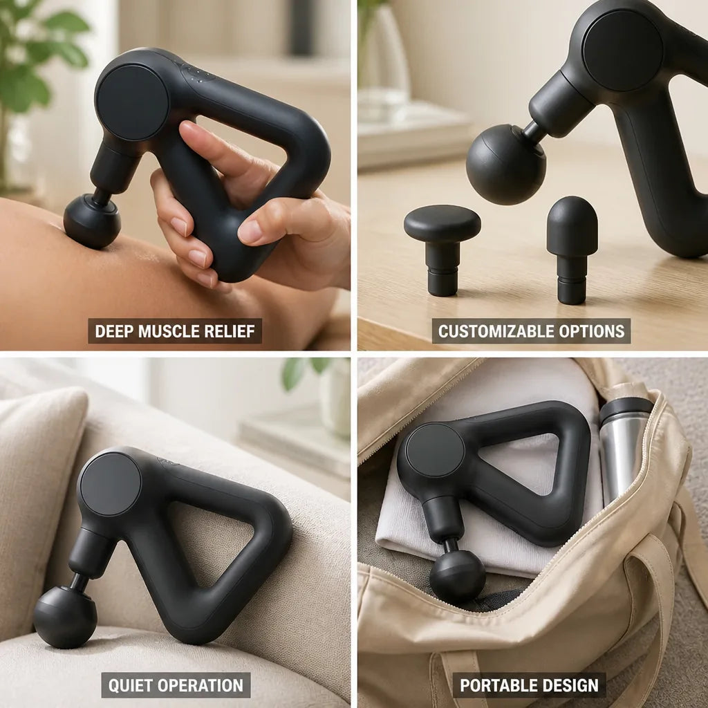 Massage Gun Deep Tissue Multiple Speeds & Interchangeable Heads