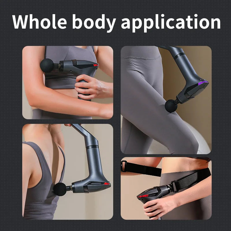 Massage Gun Long-Handle Deep-Tissue 12 Speeds USB-C