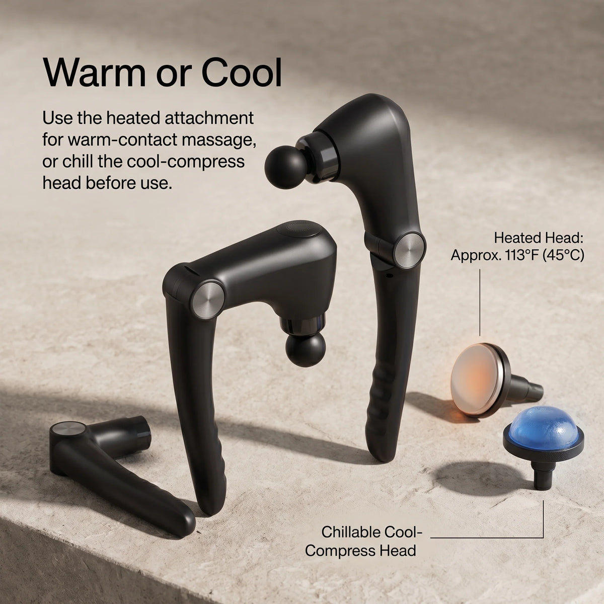 Massage Gun Multi-Angle Extended Handle Heated Therapy 10 Attachments
