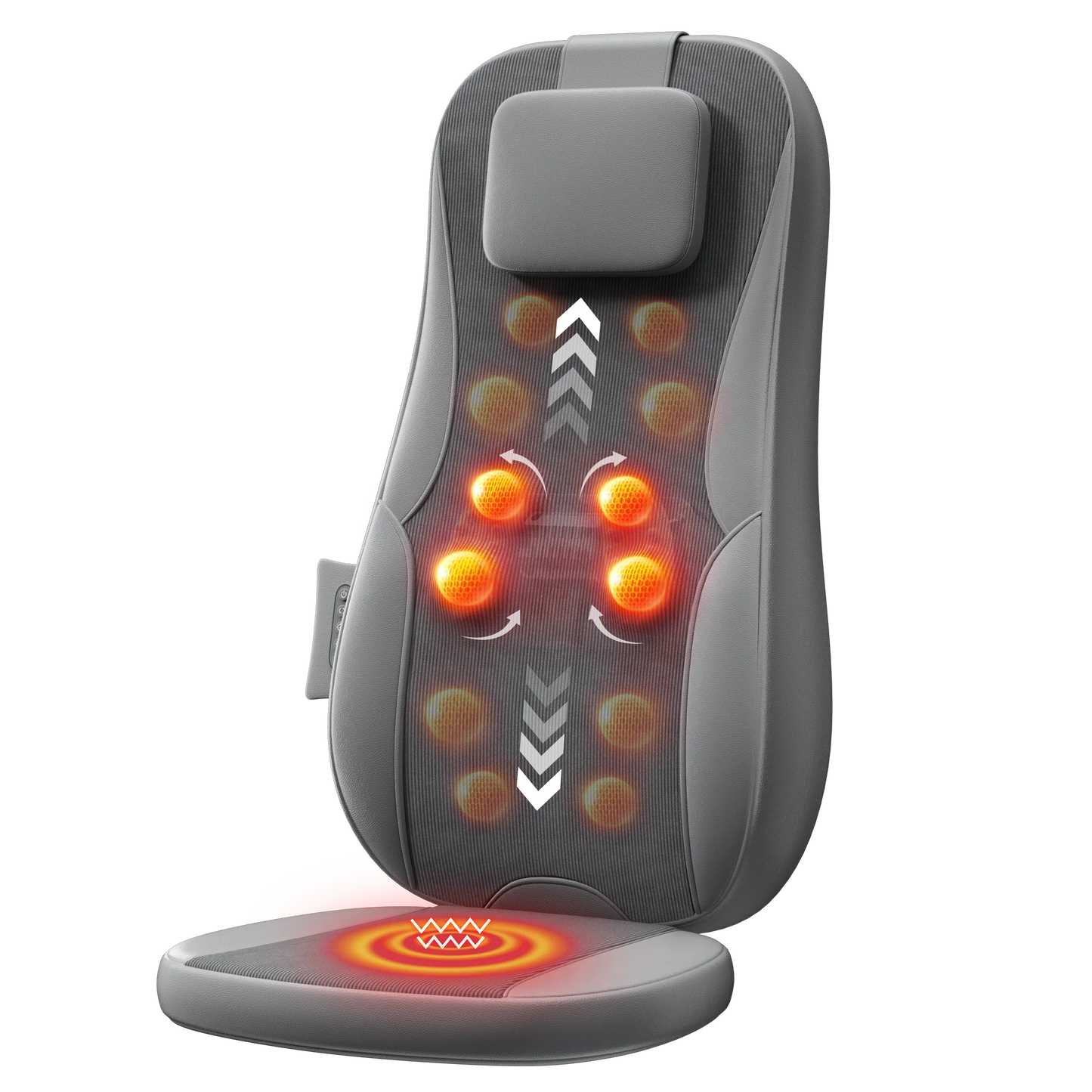 Massage Seat Cushion Dual-Rail Spine-Tracking Heat & Vibration