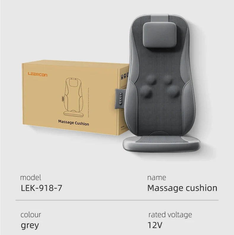 Massage Seat Cushion Dual-Rail Spine-Tracking Heat & Vibration
