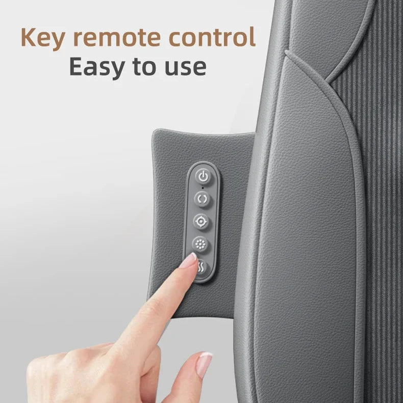 Massage Seat Cushion Dual-Rail Spine-Tracking Heat & Vibration