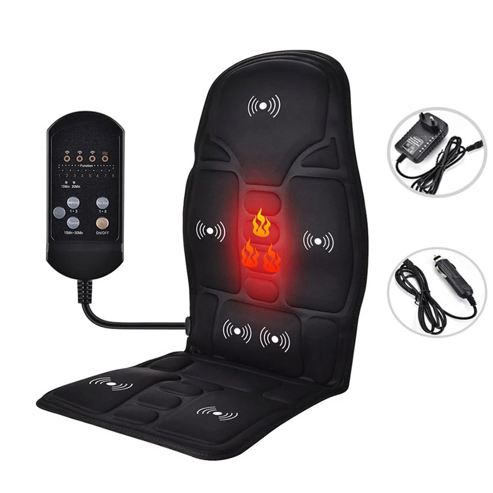 Massage Seat Cushion Heat & Vibration Wired Remote
