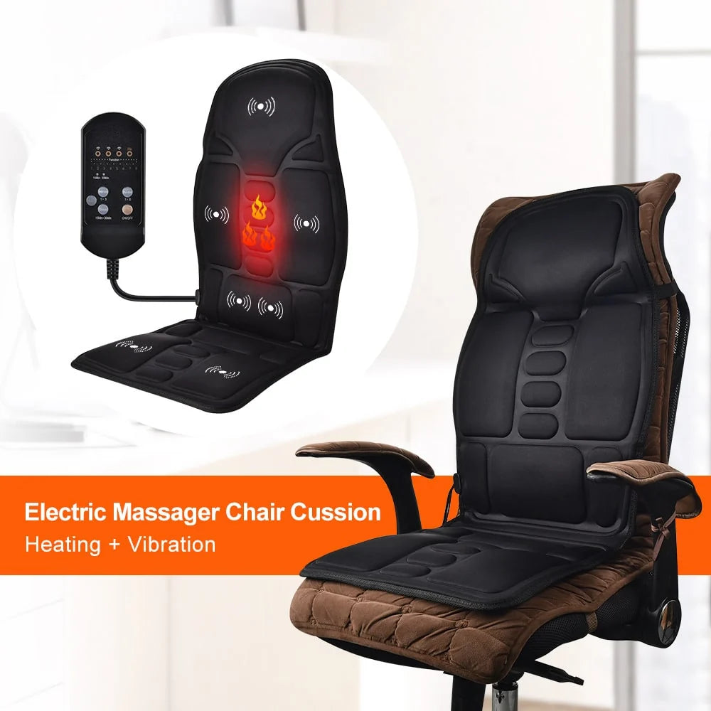 Massage Seat Cushion Heat & Vibration Wired Remote