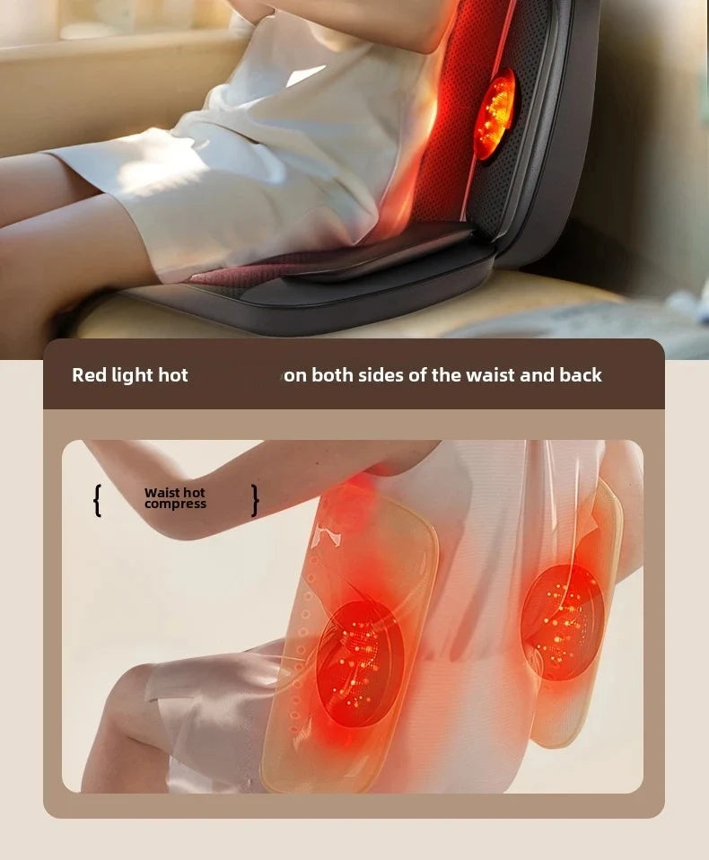 Massage Seat Cushion Heated Full Body Vibration Office & Car