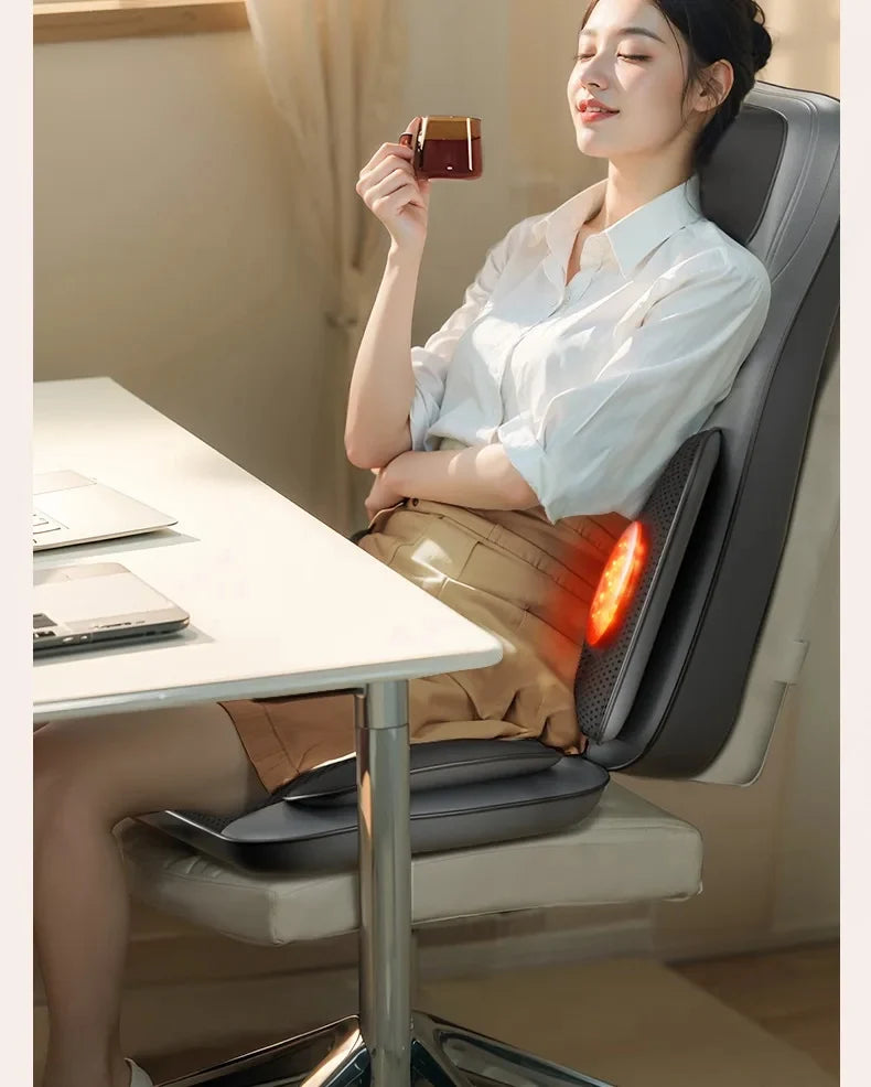 Massage Seat Cushion Heated Full Body Vibration Office & Car