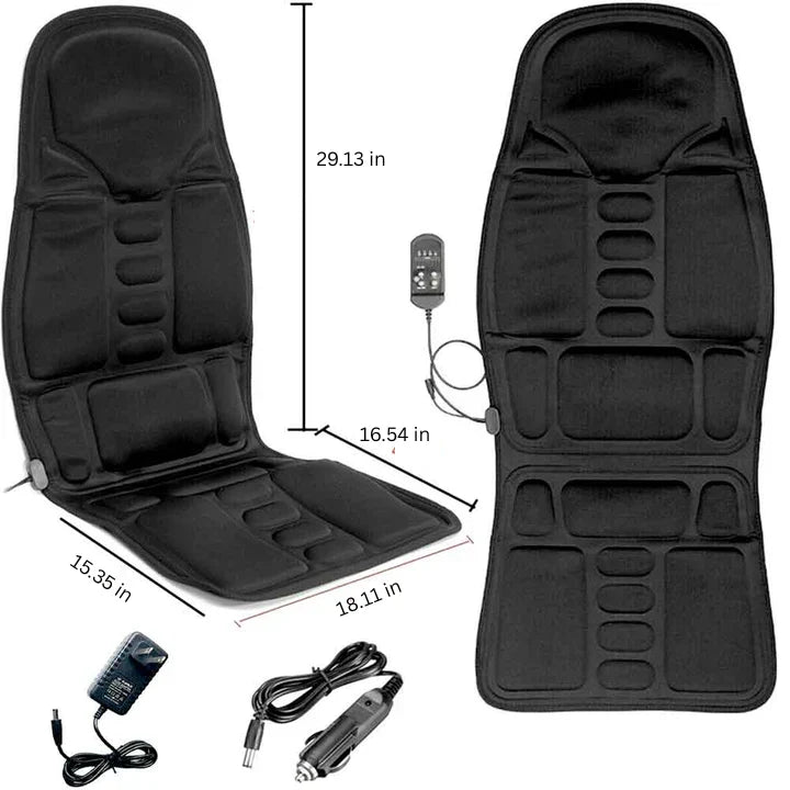Massage Seat Cushion Heated Vibrating 8-Mode Dual Power