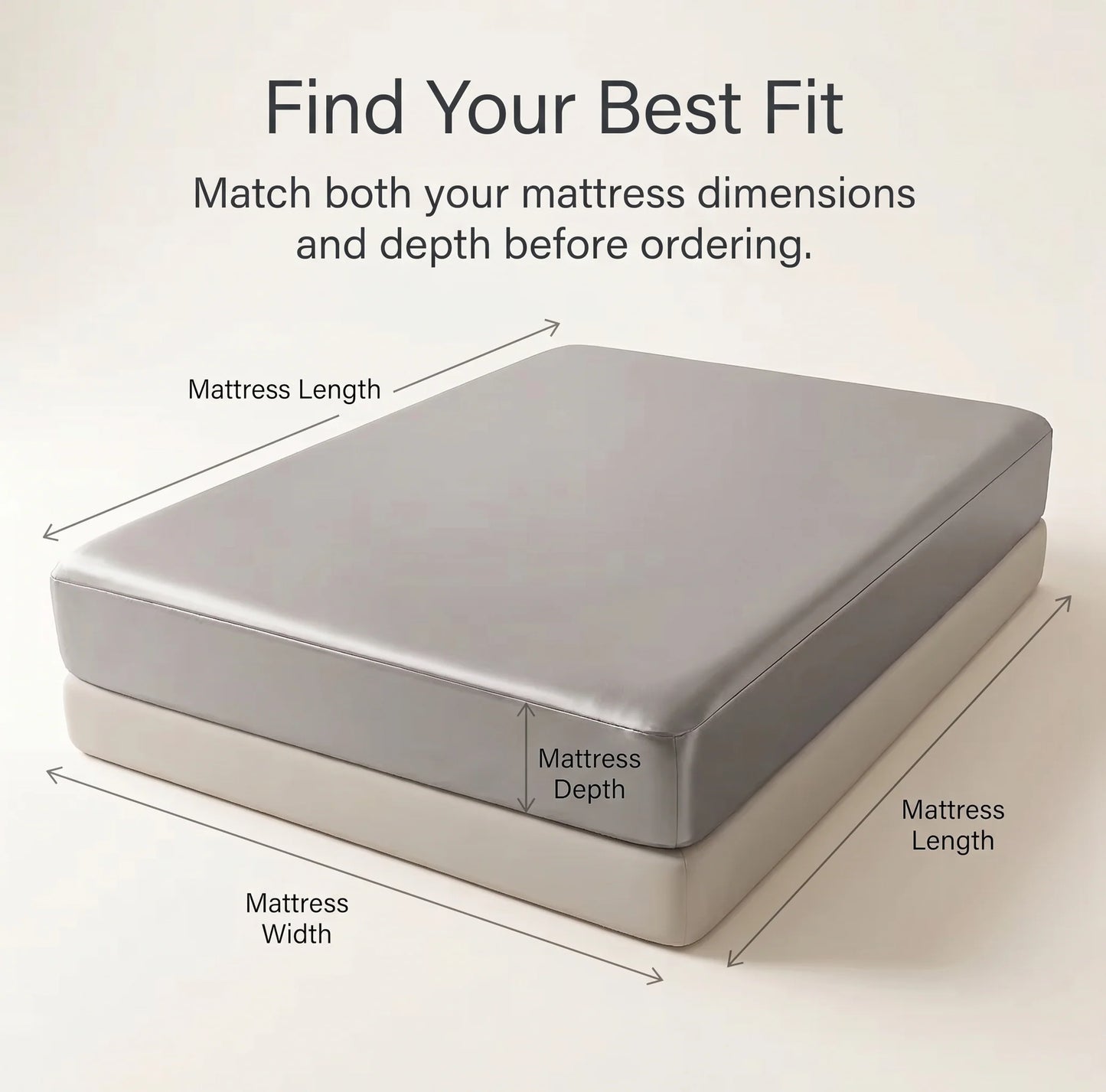 Mattress Encasement Allergen-Proof Six-Sided Satin Zipper Deep Pocket Fit