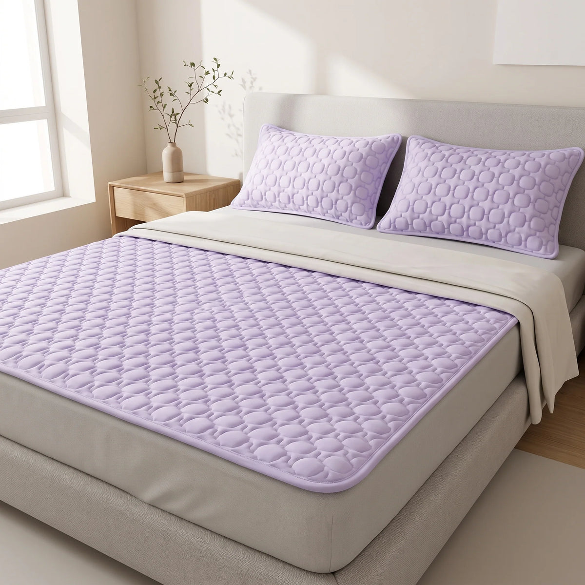 Mattress Pad & Pillow Cover Set Cooling Latex Fill