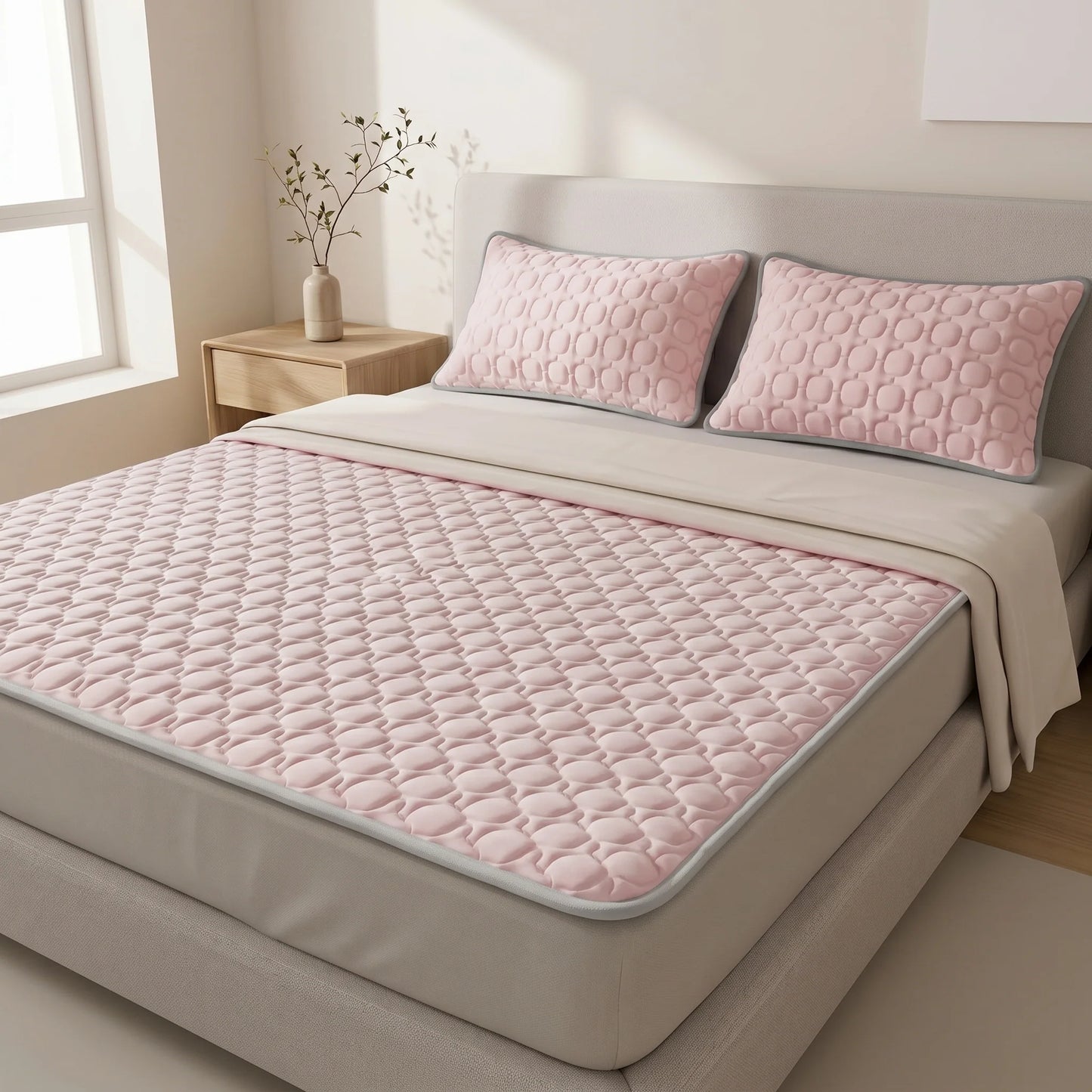 Mattress Pad & Pillow Cover Set Cooling Latex Fill