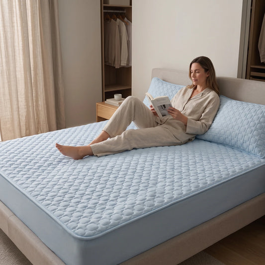 Mattress Pad & Pillow Cover Set Cooling Latex Fill