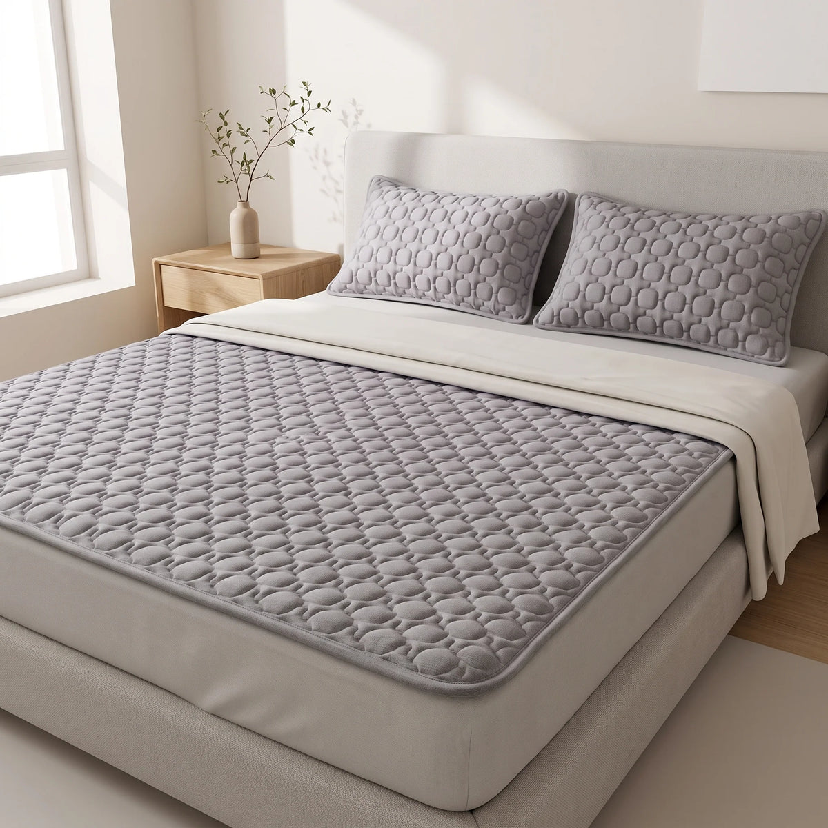 Mattress Pad & Pillow Cover Set Cooling Latex Fill