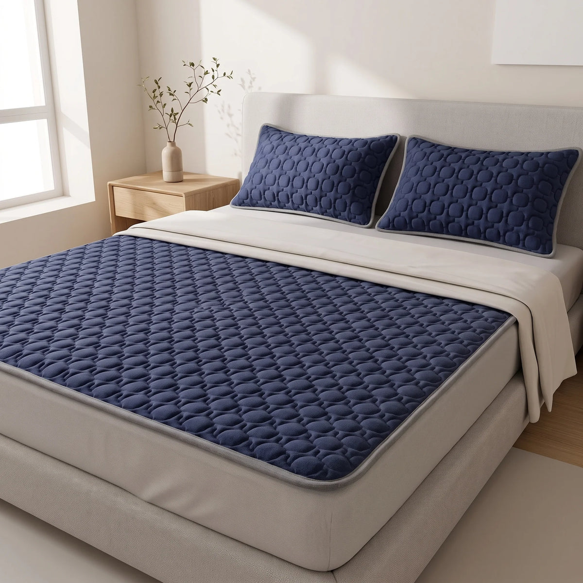 Mattress Pad & Pillow Cover Set Cooling Latex Fill