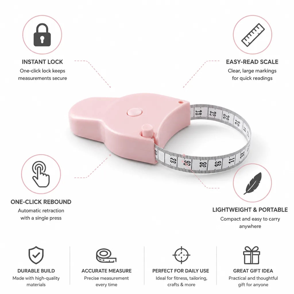 Measuring Tape Instant Lock & Easy-Read Scale