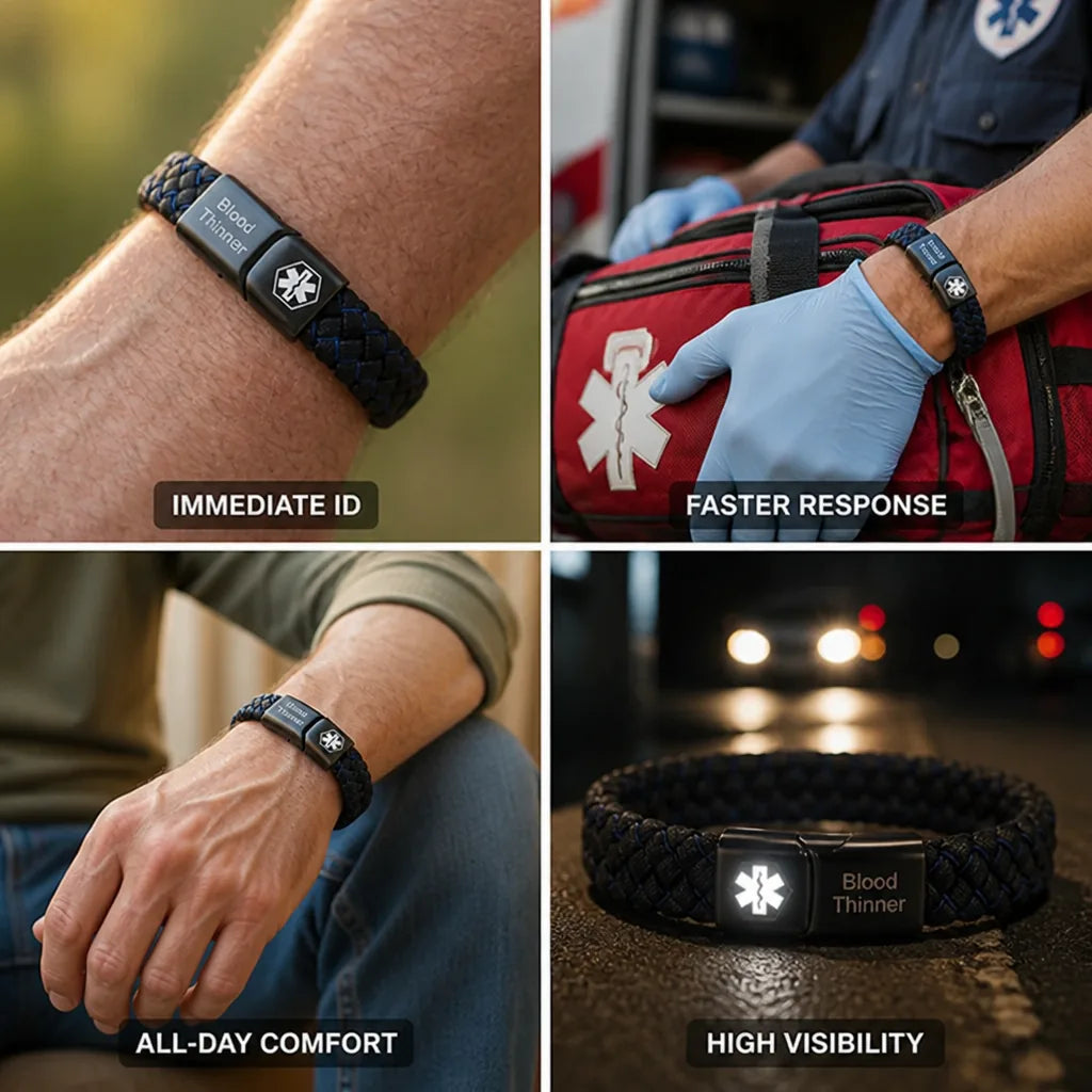 Medical ID Bracelet High-Visibility Reflective One Size Fits All